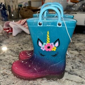 Toddler/Girls Unicorn Sparkle Rain Boots size 7 NWT